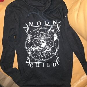 Moon Child Black Cowl Neck Long Sleeve Top